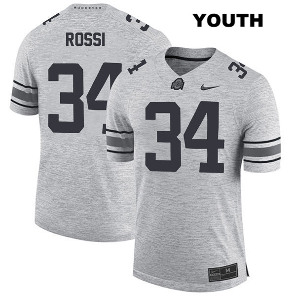 Ohio State Buckeyes Youth Mitch Rossi #34 Gray Authentic Nike College NCAA Stitched Football Jersey JZ19Z06XS